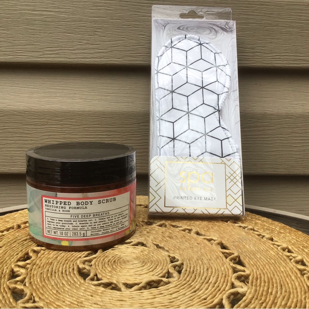 New Whipped ‘Five Deep Breaths’ Body Scrub & Printed Eye Mask